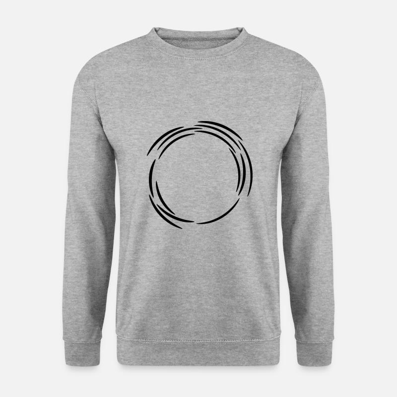 Kreis Design Linie Linien - Unisex Pullover - Weißgrau meliert