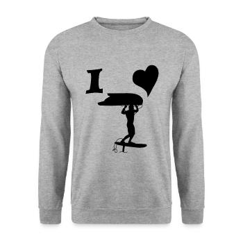 I love wingfoil - Unisex Sweatshirt - salt & pepper - Front - Alina (178cm) & Michal (187cm)