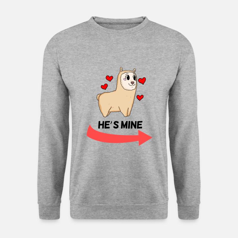He is Mine - Partnerlook 1 - Sweat-shirt Unisexe - gris chiné