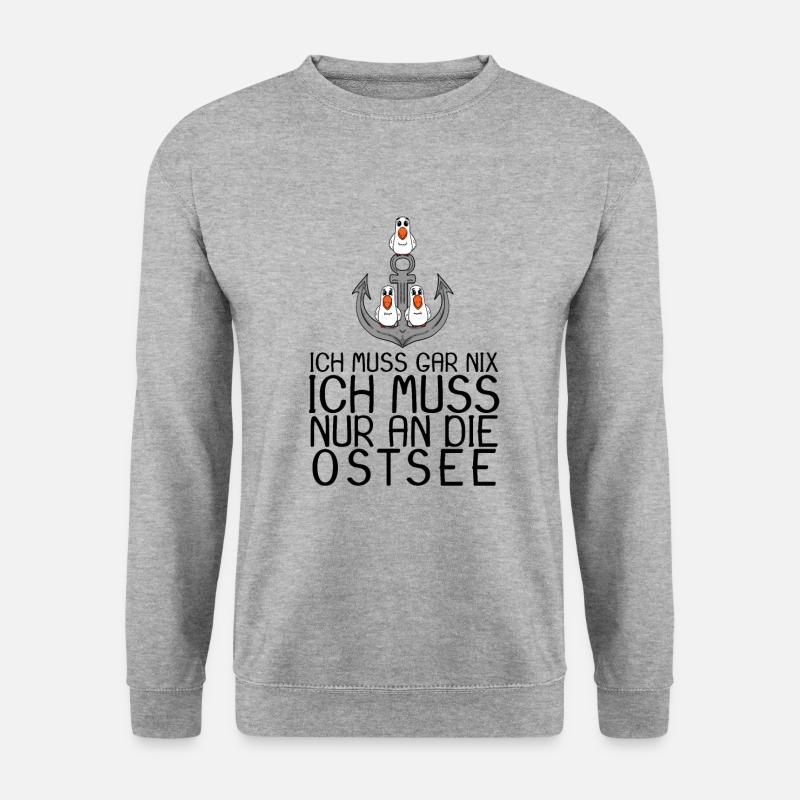 Ostsee Urlaub Geschenk - Unisex Pullover - Weißgrau meliert