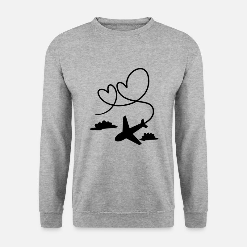 Flugzeug - Unisex Pullover - Weißgrau meliert