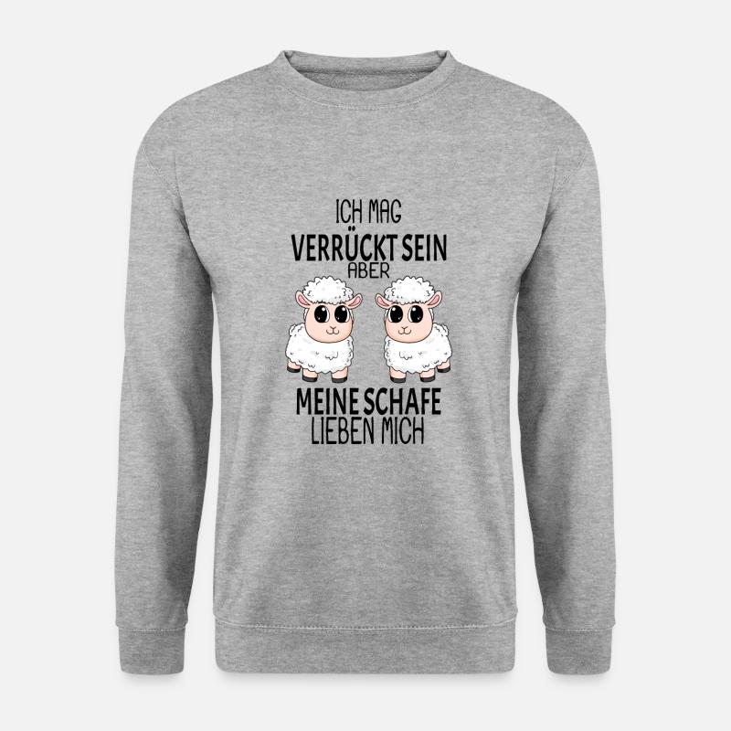 Schaf Schafe Spruch Geschenk - Unisex Pullover - Weißgrau meliert