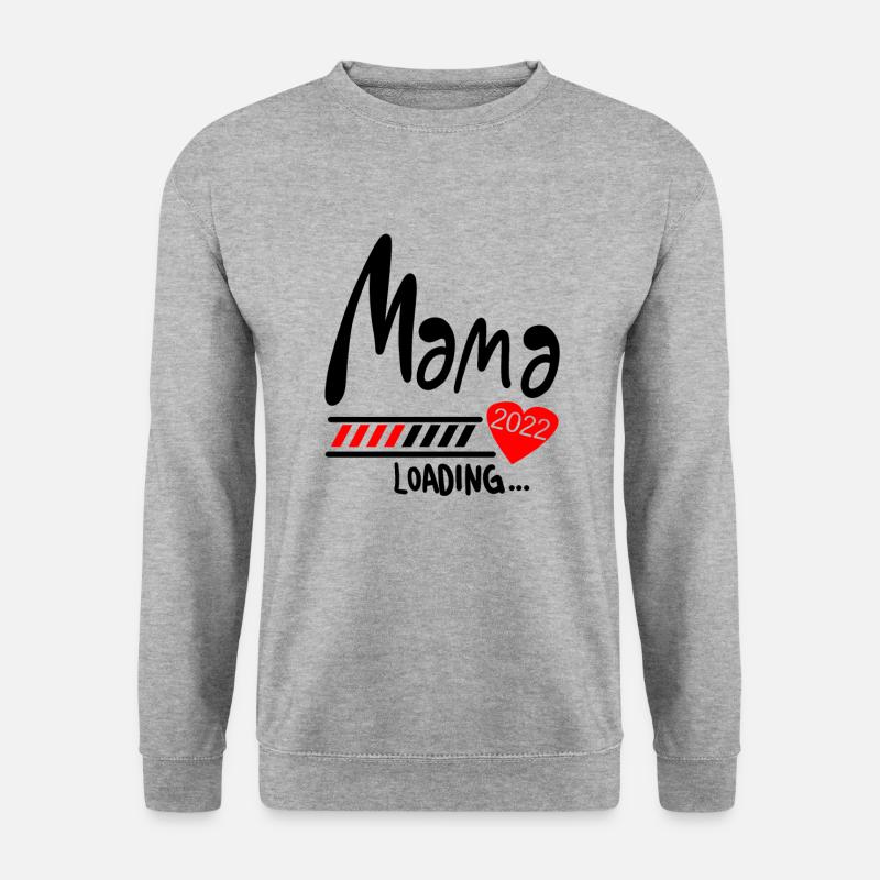 Mama Loading 2022 - Unisex Pullover - Weißgrau meliert
