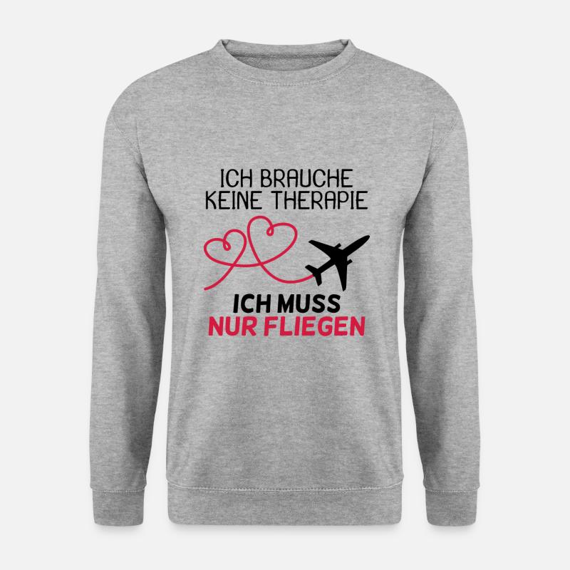 Flugzeug - Unisex Pullover - Weißgrau meliert