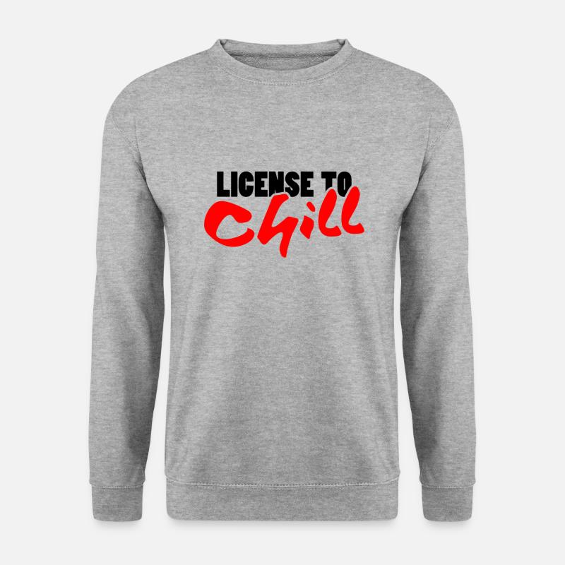 Lizenz zum Chillen - Chill - Unisex Pullover - Weißgrau meliert