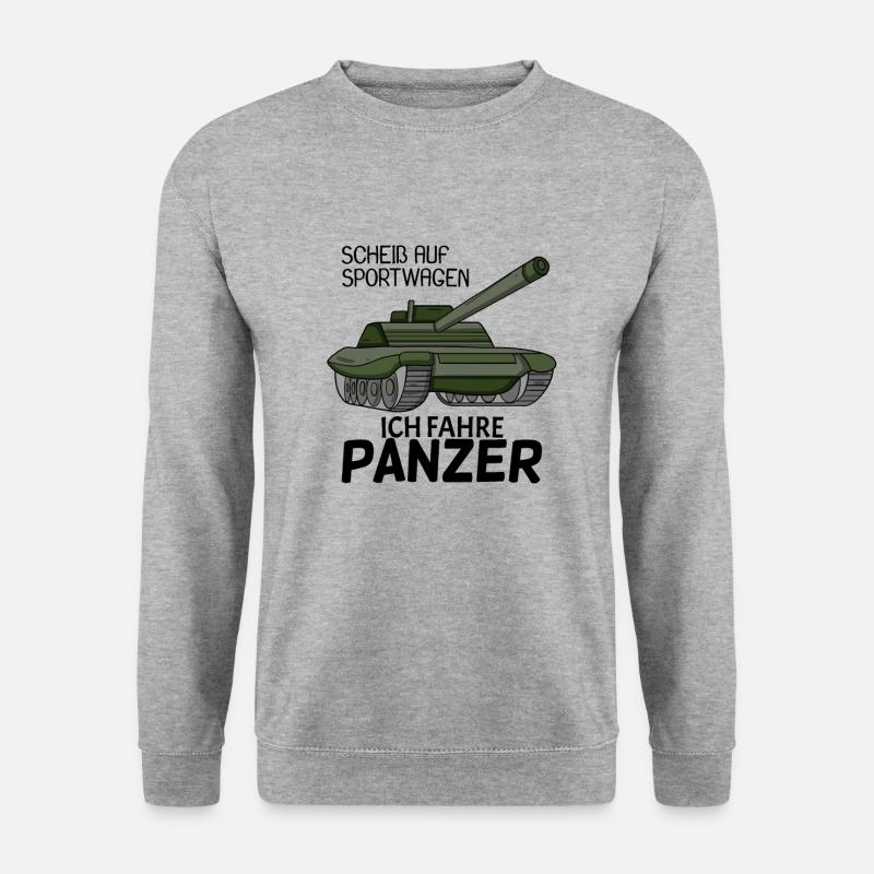 Panzer Militär Geschenk - Unisex Pullover - Weißgrau meliert