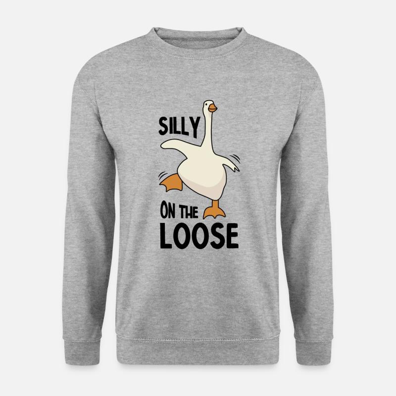 Dumme Gans - Unisex Pullover - Weißgrau meliert