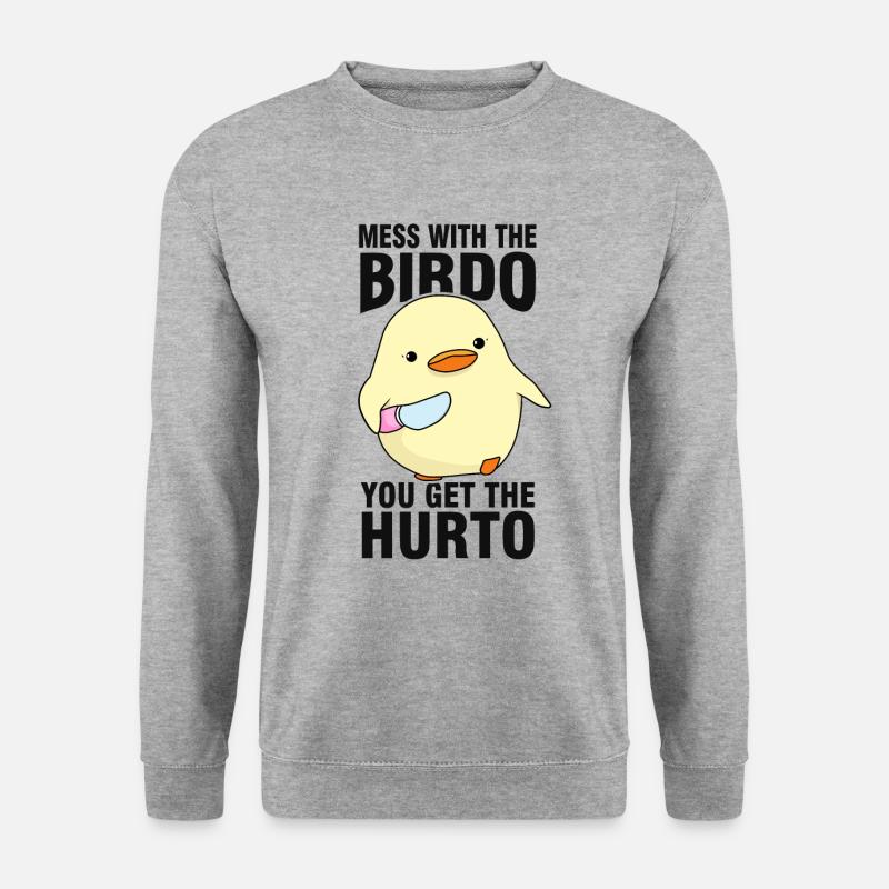 Vogel Meme - Unisex Pullover - Weißgrau meliert