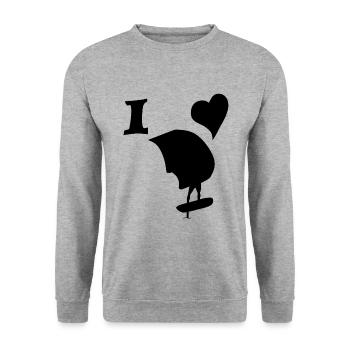 Love for wingfoilen - Unisex Sweatshirt - salt & pepper - Front - Alina (178cm) & Michal (187cm)
