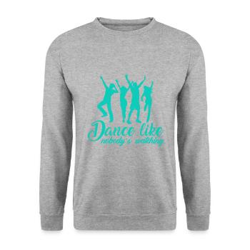 Dance Like Nobody Is Watching - Unisex Pullover - Weißgrau meliert - Vorne - Alina (178cm) & Michal (187cm)