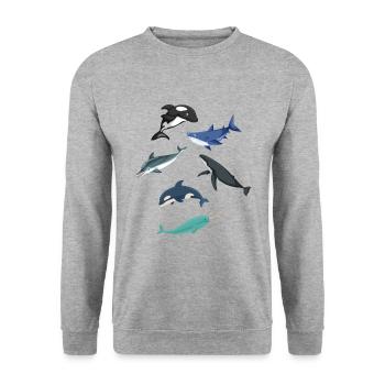 Coutures - Sweat-shirt Unisexe - gris chiné - Devant - Alina (178cm) & Michal (187cm)