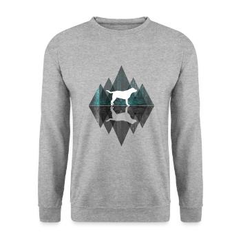 Labrador Abstract - Dog Lover Dog Geometry - Sweat-shirt Unisexe - gris chiné - Devant - Alina (178cm) & Michal (187cm)