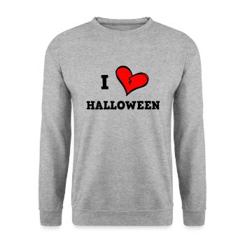 J’adore Halloween - Sweat-shirt Unisexe - gris chiné - Devant - Alina (178cm) & Michal (187cm)