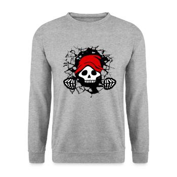 The little creepy Grim Reaper comes out - Unisex Sweatshirt - salt & pepper - Front - Alina (178cm) & Michal (187cm)