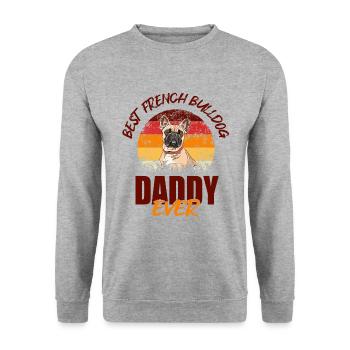 Français Bulldog - Sweat-shirt Unisexe - gris chiné - Devant - Alina (178cm) & Michal (187cm)
