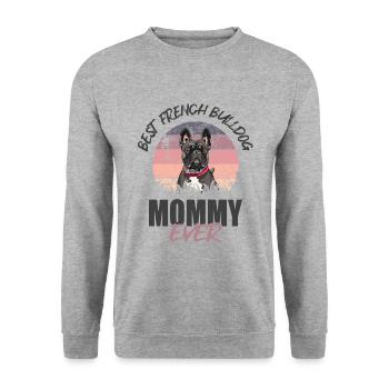Français Bulldog - Sweat-shirt Unisexe - gris chiné - Devant - Alina (178cm) & Michal (187cm)