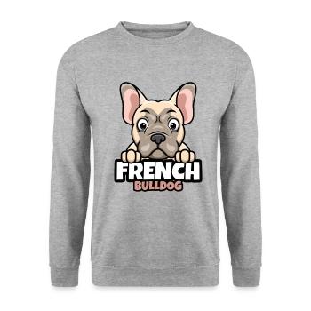 French Bulldog - Unisex Sweatshirt - salt & pepper - Front - Alina (178cm) & Michal (187cm)