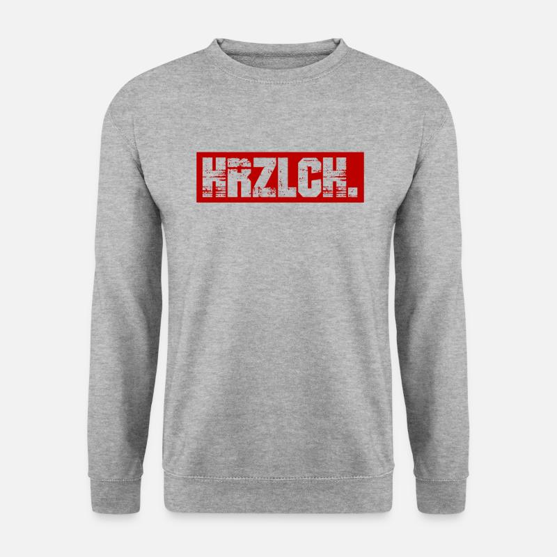 Gute Laune Und Herzlichkeit - Unisex Pullover - Weißgrau meliert