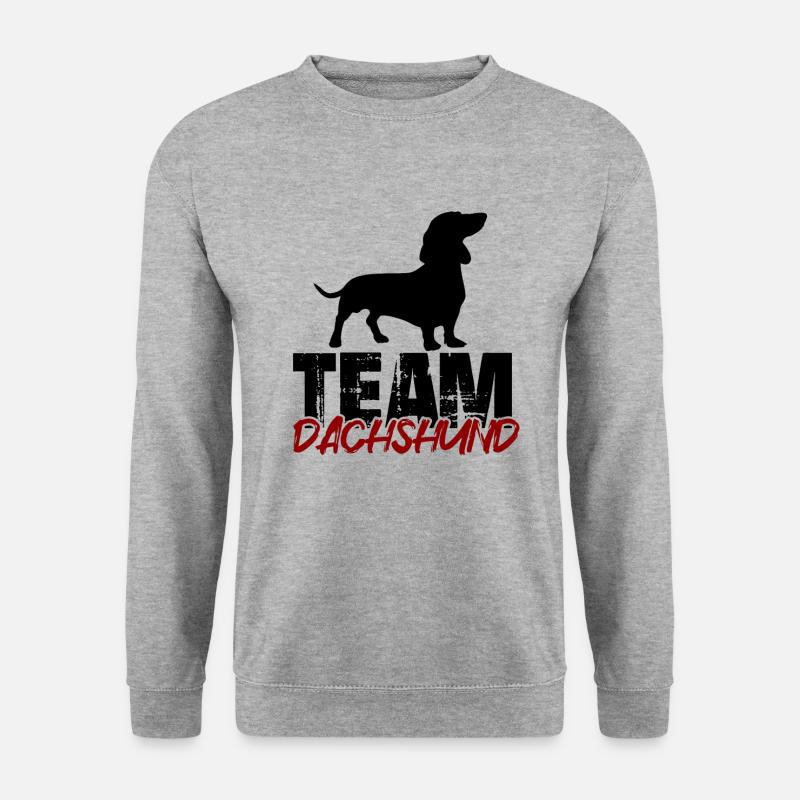 Team Dackel - Unisex Pullover - Weißgrau meliert