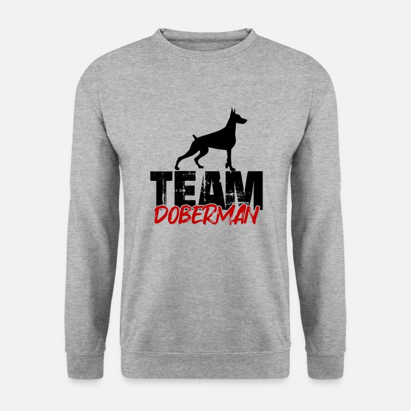 Team Dobermann - Unisex Pullover - Weißgrau meliert