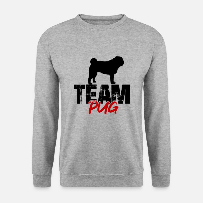 Team Mops - Unisex Pullover - Weißgrau meliert