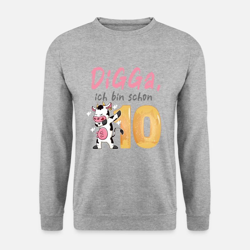 DIGGA, ich bin schon 10 - Unisex Pullover - Weißgrau meliert