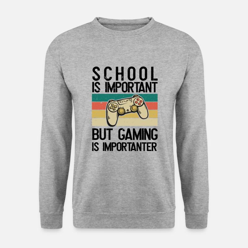 Schule Ist wichtig - Unisex Pullover - Weißgrau meliert