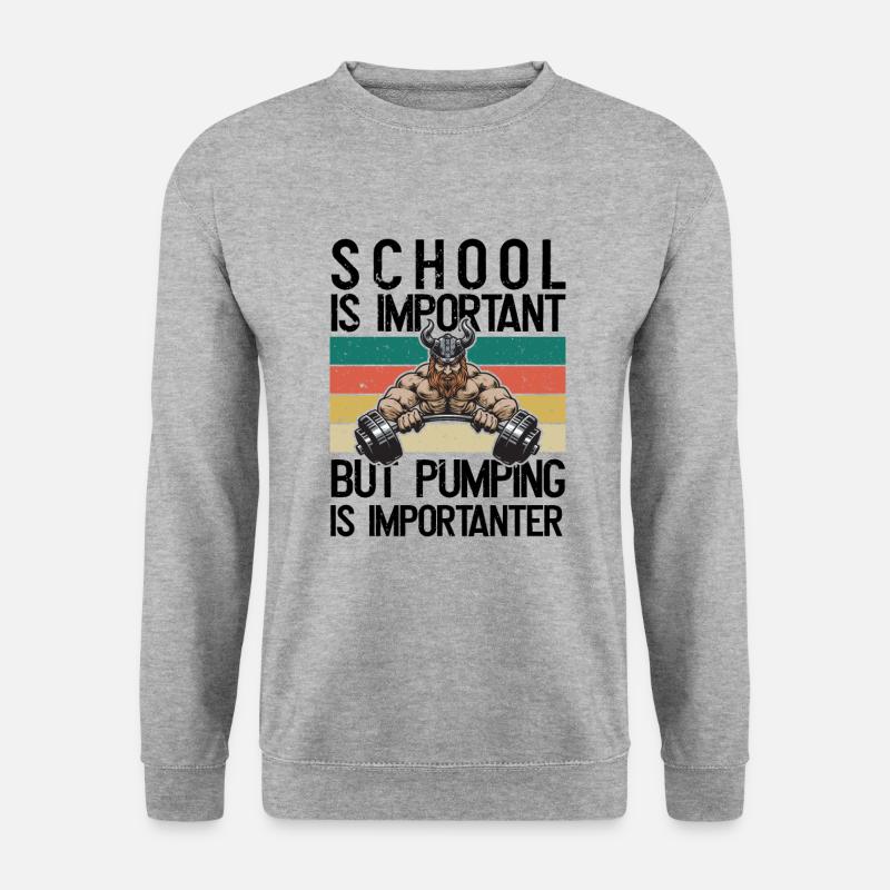 Schule Ist wichtig - Unisex Pullover - Weißgrau meliert
