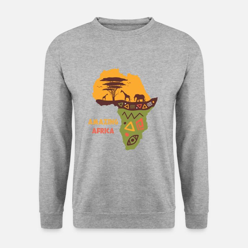 Africa - Unisex Pullover - Weißgrau meliert