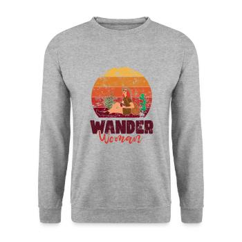 Wander Women in Nature - Unisex Sweatshirt - salt & pepper - Front - Alina (178cm) & Michal (187cm)