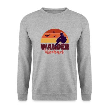 Wander Women in Nature - Unisex Sweatshirt - salt & pepper - Front - Alina (178cm) & Michal (187cm)