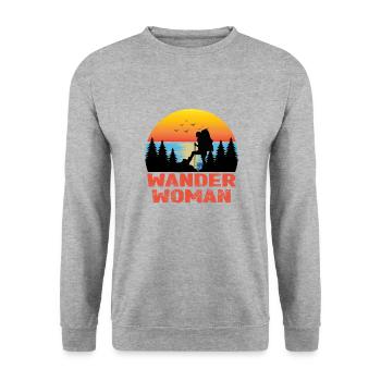 Wander Women in Nature - Unisex Sweatshirt - salt & pepper - Front - Alina (178cm) & Michal (187cm)