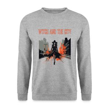 Ambiance effrayante d’Halloween - Sweat-shirt Unisexe - gris chiné - Devant - Alina (178cm) & Michal (187cm)