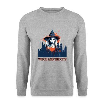 Ambiance effrayante d’Halloween - Sweat-shirt Unisexe - gris chiné - Devant - Alina (178cm) & Michal (187cm)