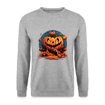 Ambiance effrayante d’Halloween - Sweat-shirt Unisexe - gris chiné - Devant - Alina (178cm) & Michal (187cm)