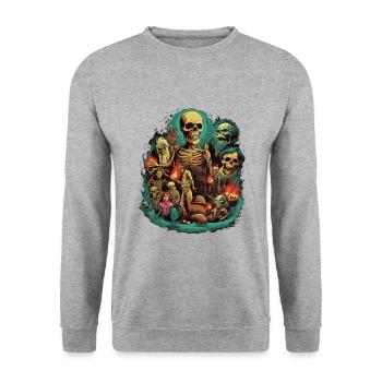 Ambiance effrayante d’Halloween - Sweat-shirt Unisexe - gris chiné - Devant - Alina (178cm) & Michal (187cm)