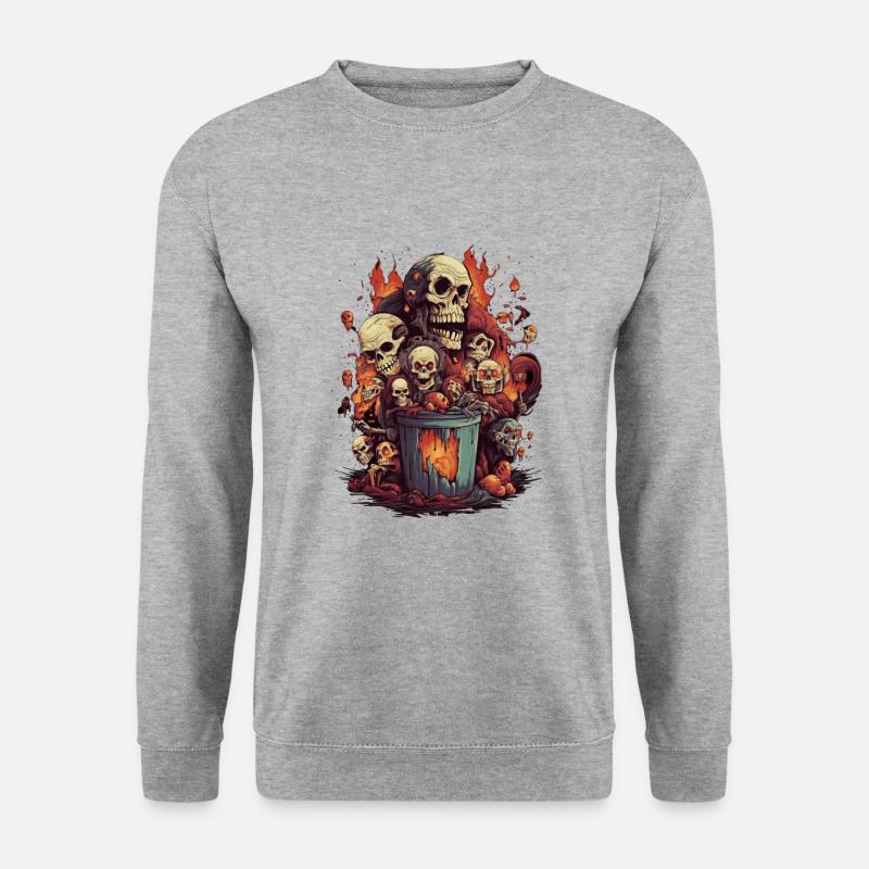 Gruselige Stimmung von Halloween - Unisex Pullover - Weißgrau meliert