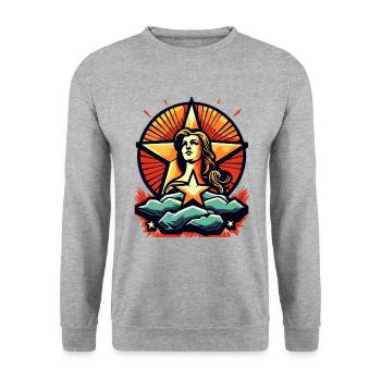 A star and heroine of our time - Unisex Sweatshirt - salt & pepper - Front - Alina (178cm) & Michal (187cm)