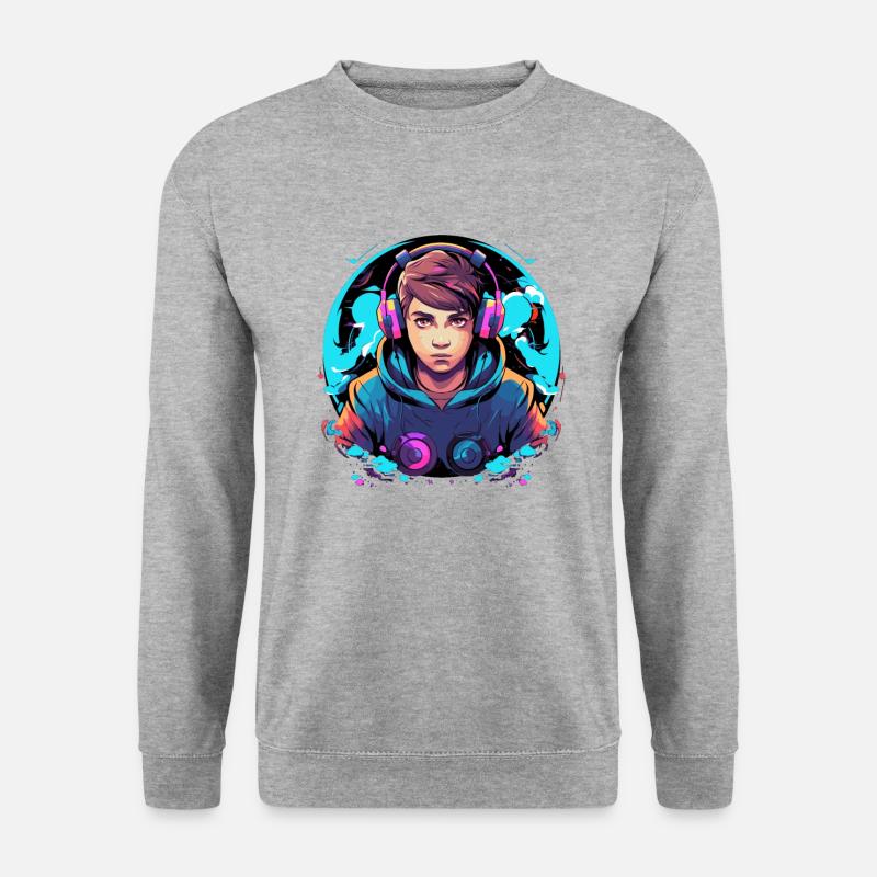 Gaming ist mein Leben - Unisex Pullover - Weißgrau meliert
