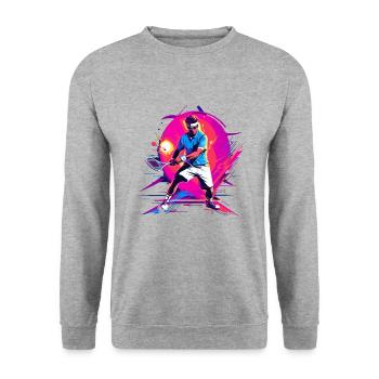 Tennis - Sweat-shirt Unisexe - gris chiné - Devant - Alina (178cm) & Michal (187cm)