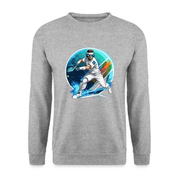 Tennis - Unisex Pullover - Weißgrau meliert - Vorne - Alina (178cm) & Michal (187cm)