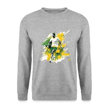 Tennis - Unisex Pullover - Weißgrau meliert - Vorne - Alina (178cm) & Michal (187cm)