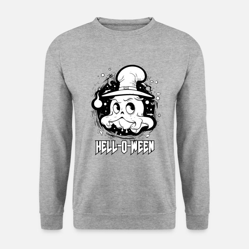 Hallo Halloween Geist - Unisex Pullover - Weißgrau meliert