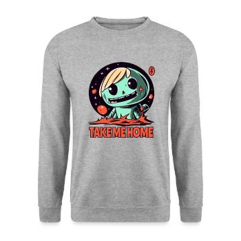 Take Me Home, an Anime Doll - Unisex Sweatshirt - salt & pepper - Front - Alina (178cm) & Michal (187cm)