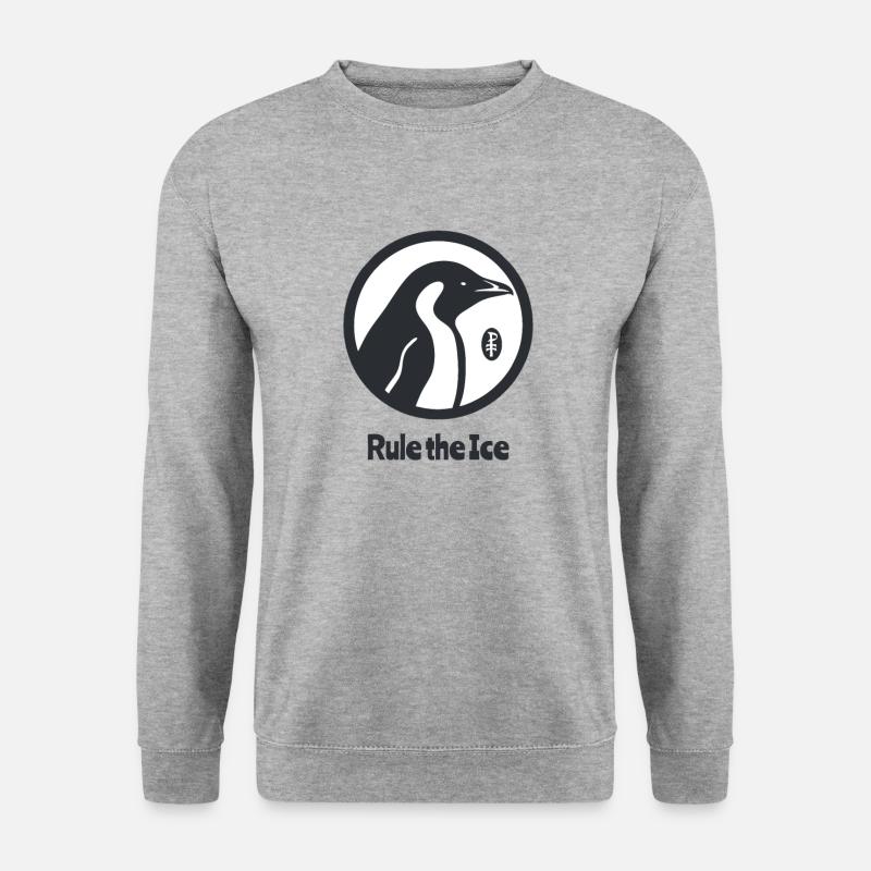 Beherrsche das Eis, ein Pinguin - Unisex Pullover - Weißgrau meliert