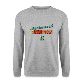 Skateboard revolution and declaration of love - Unisex Sweatshirt - salt & pepper - Front - Alina (178cm) & Michal (187cm)