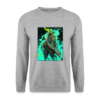Anime Manga Cyborg: Royal Destroyer - Unisex Sweatshirt - salt & pepper - Front - Alina (178cm) & Michal (187cm)