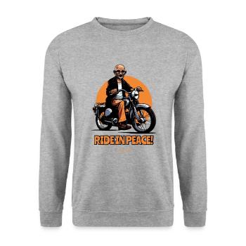 Roulez en toute tranquillité, motard - Sweat-shirt Unisexe - gris chiné - Devant - Alina (178cm) & Michal (187cm)