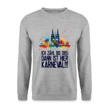 Köln Kölle Karneval Gebützt Kölle Alaaf Jeck Party - Unisex Pullover - Weißgrau meliert - Vorne - Alina (178cm) & Michal (187cm)
