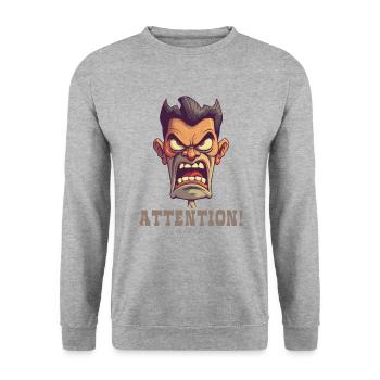 Drill Sergeant Instructor, Attention! - Unisex Sweatshirt - salt & pepper - Front - Alina (178cm) & Michal (187cm)